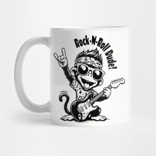 Monkey Rockstar Graphic Tee for Kids | Rock-N-Roll Dude Mug